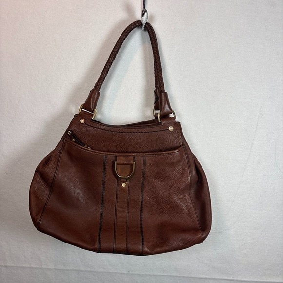 Cole Haan Handbags - Cole Haan Hobo Bag Womens Large Brown Leather Excellent Braided Strap D-Ring